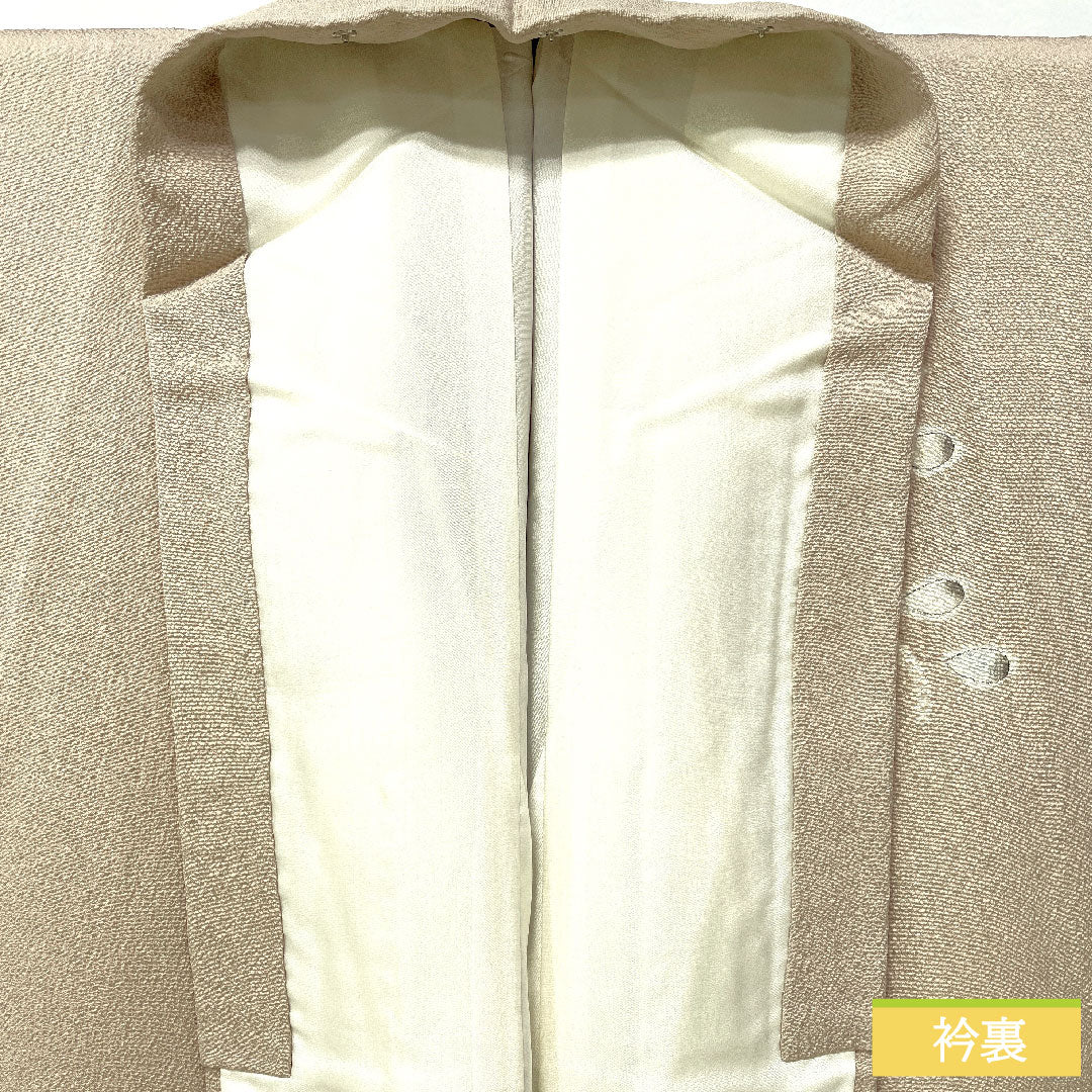Homongi, pure silk, lined, length 152cm, sleeve length 61.5cm, light fragrance color, Tsujigahana pattern, with basting thread, S rank, beige, 1112006012225