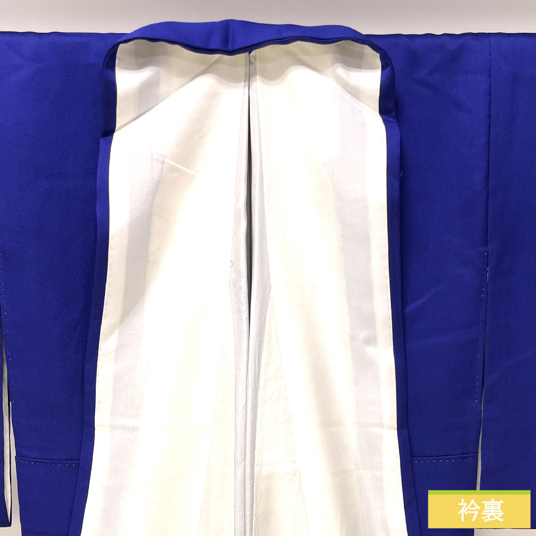 訪問着 正絹 袷 身丈161cm 裄丈65.5cm 桔梗色（ききょういろ） 京友禅 孔雀 Aランク 紺系 1112004353418