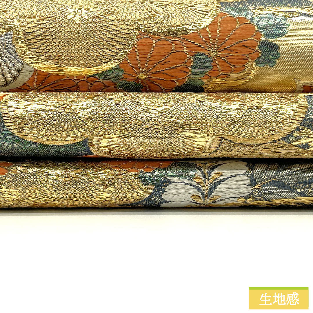 Fukuro Obi (Sash), Pure Silk, S-Rank, Nishijin-ori, Spring and Autumn Pine Pattern, Length 432cm, Six-Ply, Formal, Gradient Pattern, Item Number 1123016752399