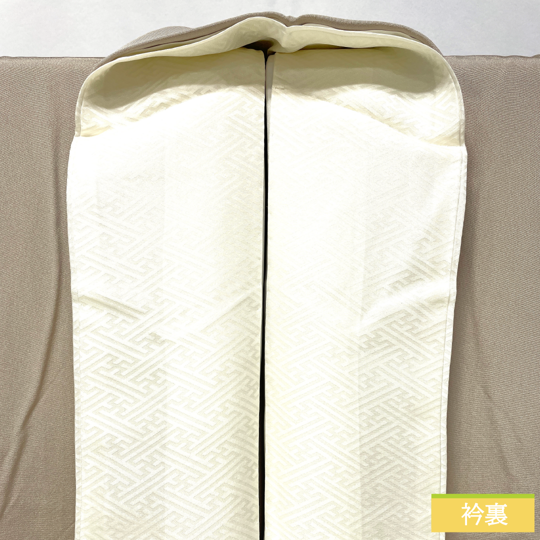 色留袖 正絹 身丈157cm 裄丈63cm 袷 白茶色（しらちゃいろ） 京友禅 作家物 銀閣寺 五つ紋 木瓜 Aランク ベージュ系 1111001553325