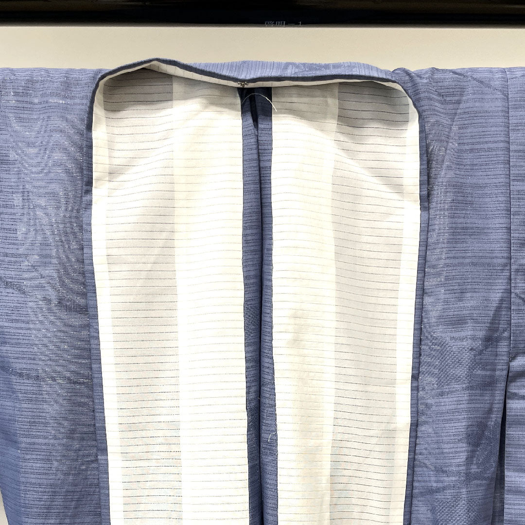Summer kimono, polyester, plain color, length 163.5cm, sleeve length 62.5cm, Edo-nandou color, autumn leaves, washable kimono, silk, S rank, blue, 1132000852417