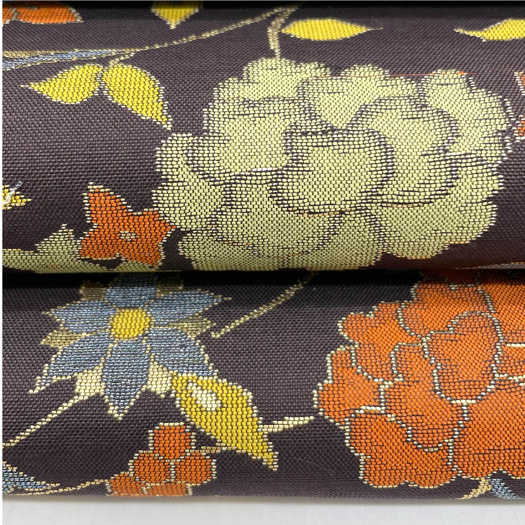 Fukuro Obi (Fukuro obi) in Shigokuiro (color of the ultimate essence), floral arabesque pattern, obi length 428cm, pure silk, S rank, six-pass, casual, purple, 1123006732320