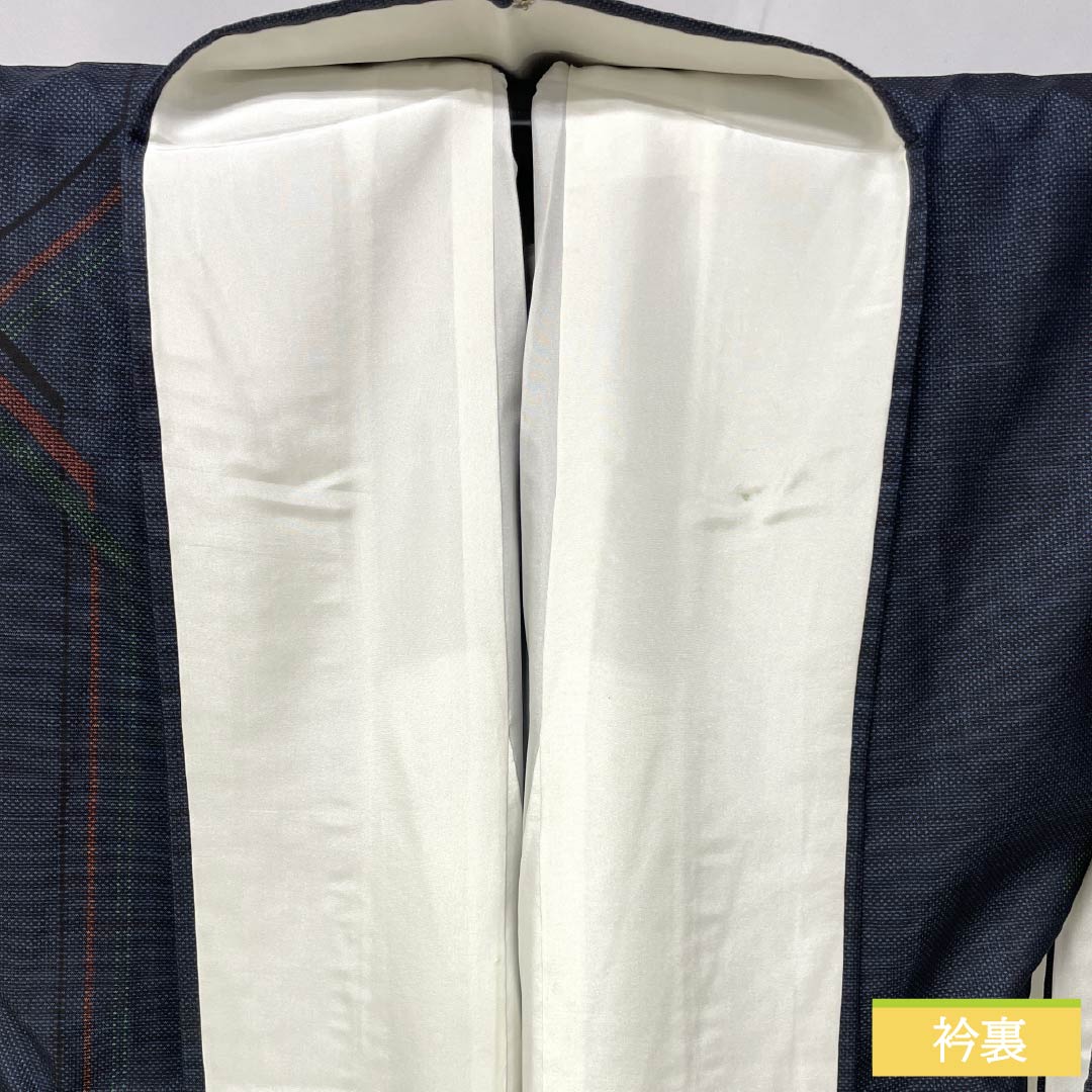 紬 正絹 Bランク 身丈163.5cm 裄丈64cm 紺鉄色（こんてついろ） 大島紬 一元絣 7マルキ 袷 紺系 1116003984418