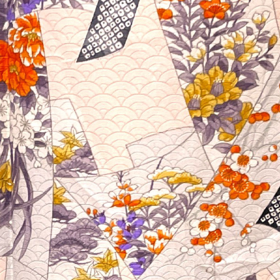 Small pattern, length 170cm, sleeve length 65cm, lined, cherry blossom color, washable kimono, floral pattern, poly, S rank, pink 1115002622613