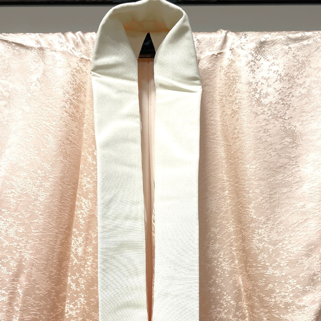 Long undergarment, pure silk, length 135cm, sleeve length 68cm, lined, formal, crane, partially dyed, patterned feathers, S rank, pink, 1129000532413