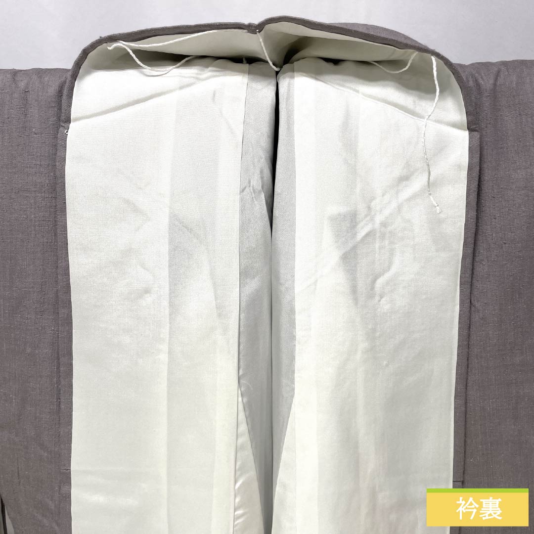 Solid color kimono, pure silk, Rank A, length 155.5cm, sleeve-to-sleeve 63cm, dull purple, one crest (ivy), true silk pongee, lined, purple tones, 1114002673320