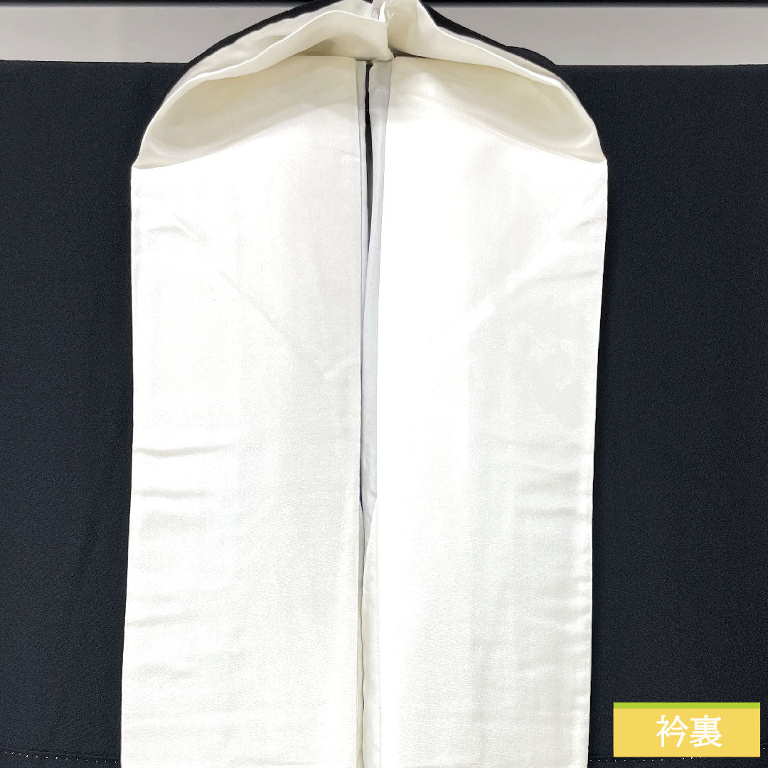 黒留袖 正絹 身丈155.5cm 裄丈65.5cm 袷 時代人物模様 流水 金彩加工 比翼仕立て 五つ紋 三ツ割片喰 Sランク 黒系 1111001382310