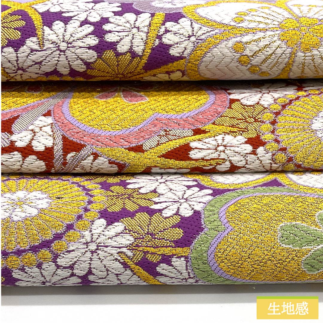 Fukuro Obi, Pure Silk, Pale Purple, Cherry Blossom, Length 446cm, S Rank, Six-way, Formal, Purple, 1123011642320