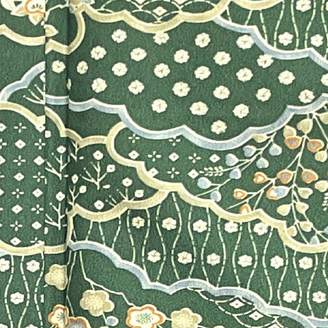 Small pattern, Length 160cm, Sleeve length 62.5cm, Awase, Light green, Washable kimono, Cloud pattern, Floral pattern, Polyester, S rank, Green, 1115002572419