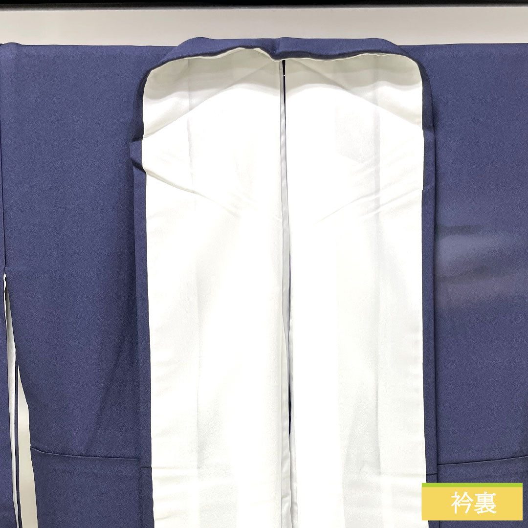 訪問着 正絹 袷 身丈167cm 裄丈66.5cm 瞑色（めいしょく） 風景模様 Aランク 紺系 1112004293518