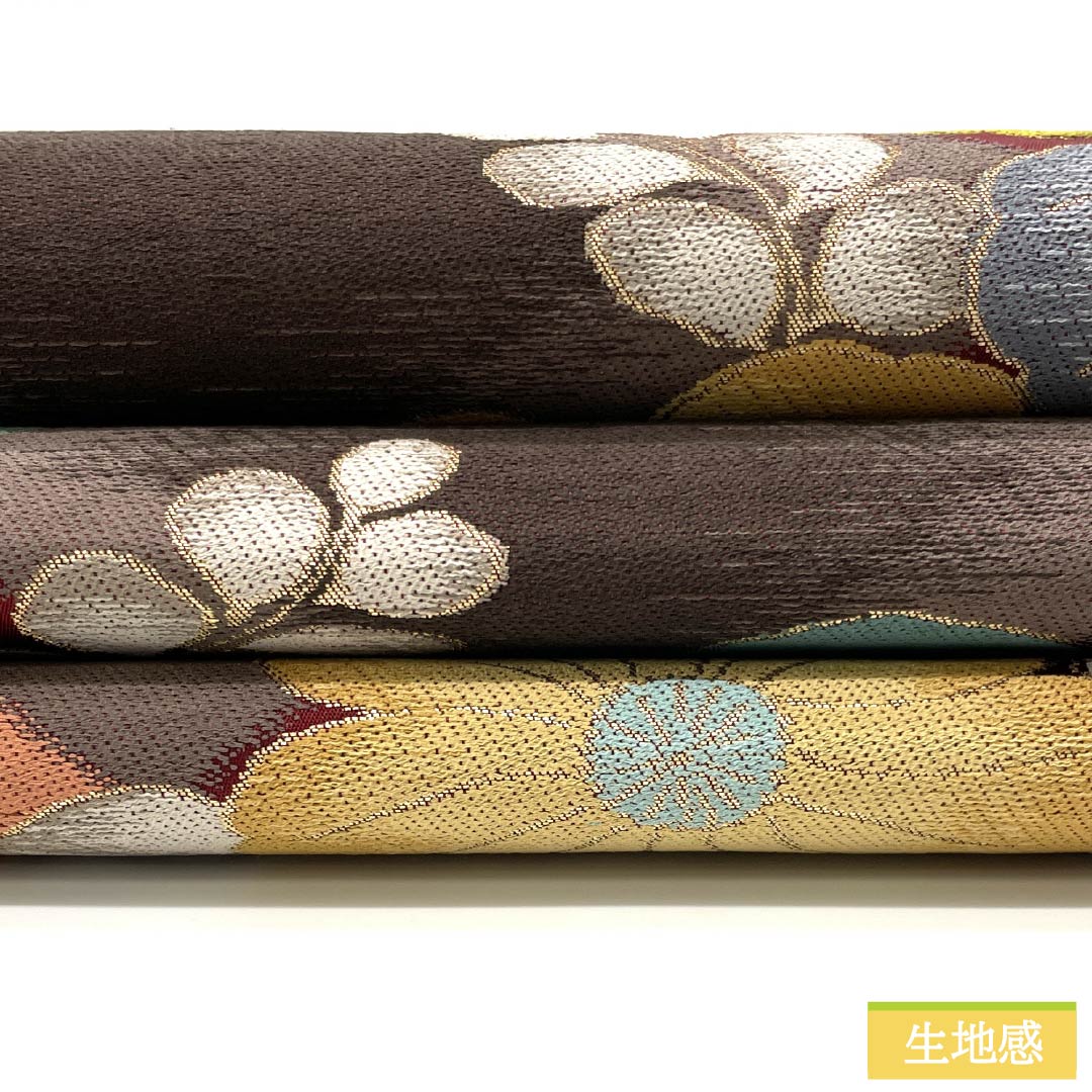 A fukuro obi (sash) made of pure silk, deep scarlet, for long-sleeved kimono, Shirayaen Oba, floral pattern, for tomesode, obi length 426cm, A rank, six-pass, formal, vermilion, 1123013873316