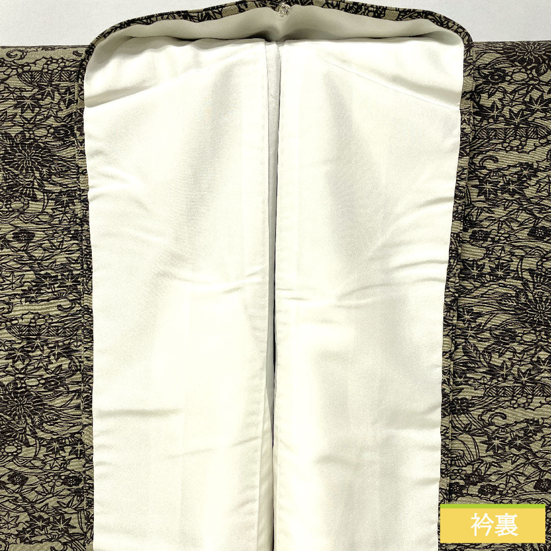 小紋 正絹 身丈163cm 裄丈65.5cm 袷 江戸鼠色（えどねずいろ） 型染 茶屋辻 Sランク グレー系 1115004692422