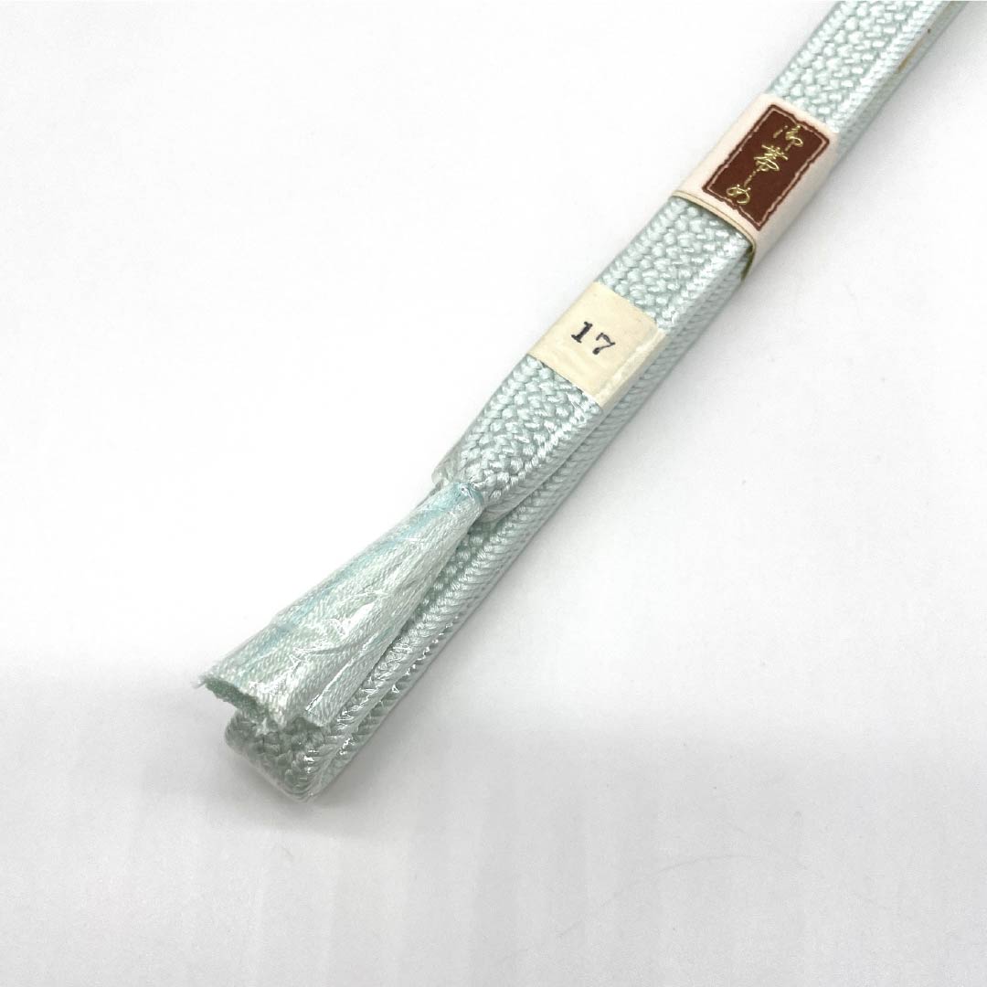 (Like new) Pure silk obijime and obiage set, grade A, blue-and-white porcelain color, tie-dyed pattern, flowing water design, approximately 156cm long, 1.6cm wide, semi-formal, light blue, product number 1141000013324