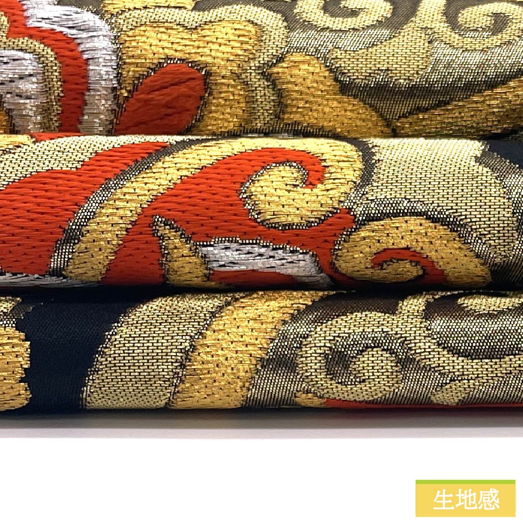 Formal black obi, pure silk, grade A, with shippo plaque and Chinese floral motifs, suitable for furisode (long-sleeved kimono). Length: 428cm. Includes six obi stripes. Product code: 1123015443310