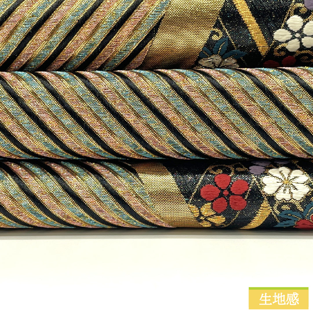Fukuro obi, pure silk, A rank, abstract pattern, Nishijin-ori, obi length 424cm, rokkaku, formal, gradient, 1123017323399