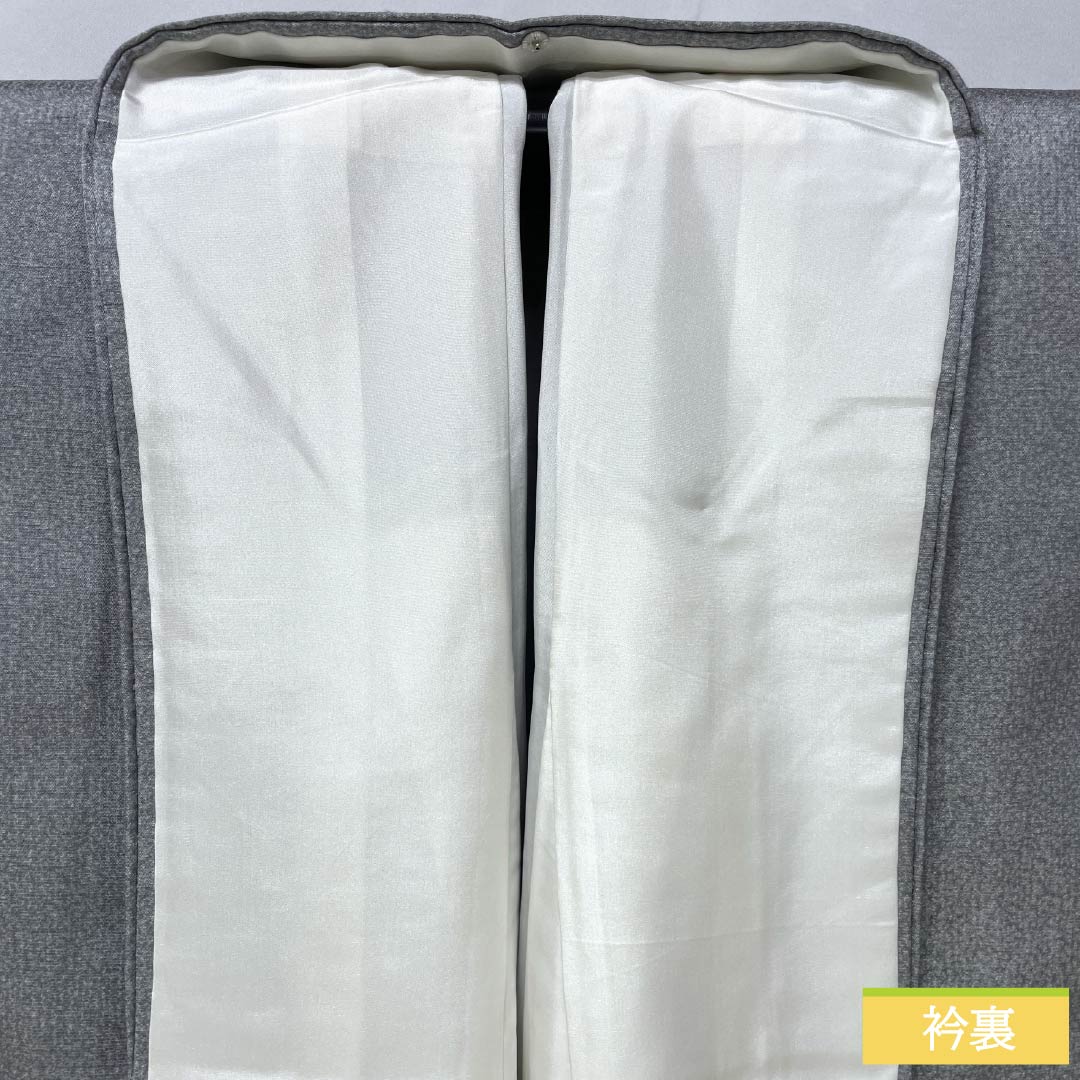 小紋 正絹 身丈153cm 裄丈62.5cm 袷 銀色（ぎんいろ） 天目染 しつけ糸付き Aランク グレー系 1115005353222