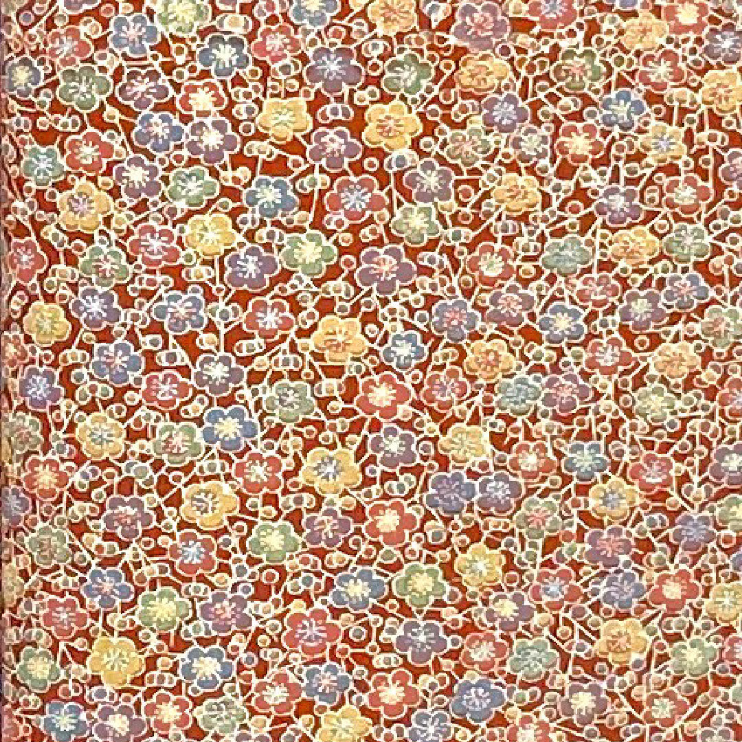 小紋 身丈156.5cm 裄丈61cm 袷  梅模様  ポリ Sランク 茶系 1115000832314