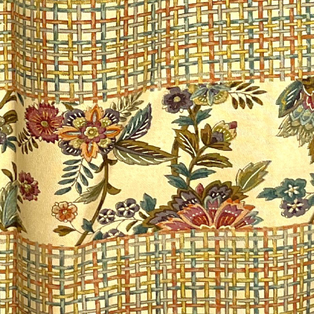 Homongi, lined, length 151.5cm, sleeve length 63cm, chintz pattern, checkered, lacquered color, pure silk, A rank, cream color, 1112001473215