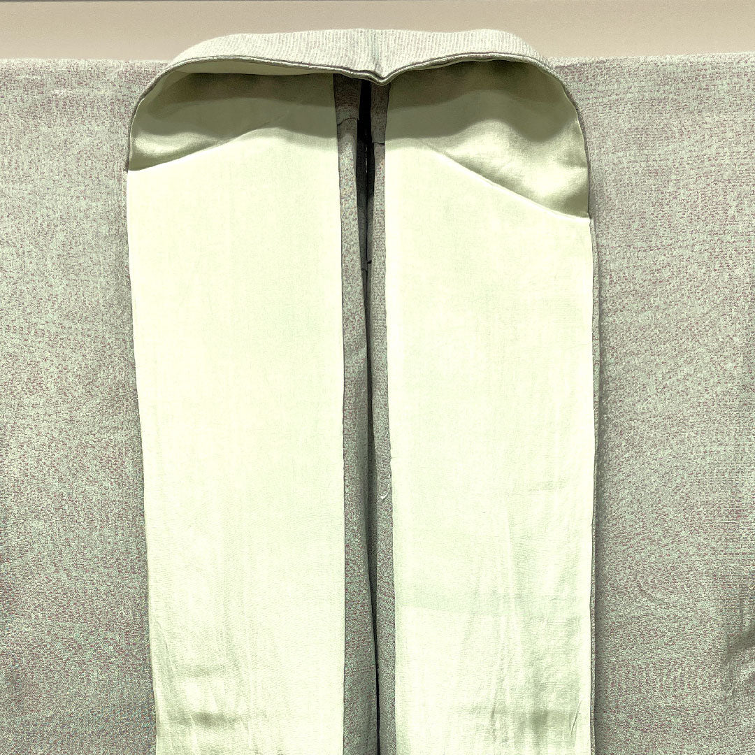 Summer pure silk tsumugi Length 159cm Sleeve length 62cm White-green color Geometric pattern Gauze S rank Green 1132001772319
