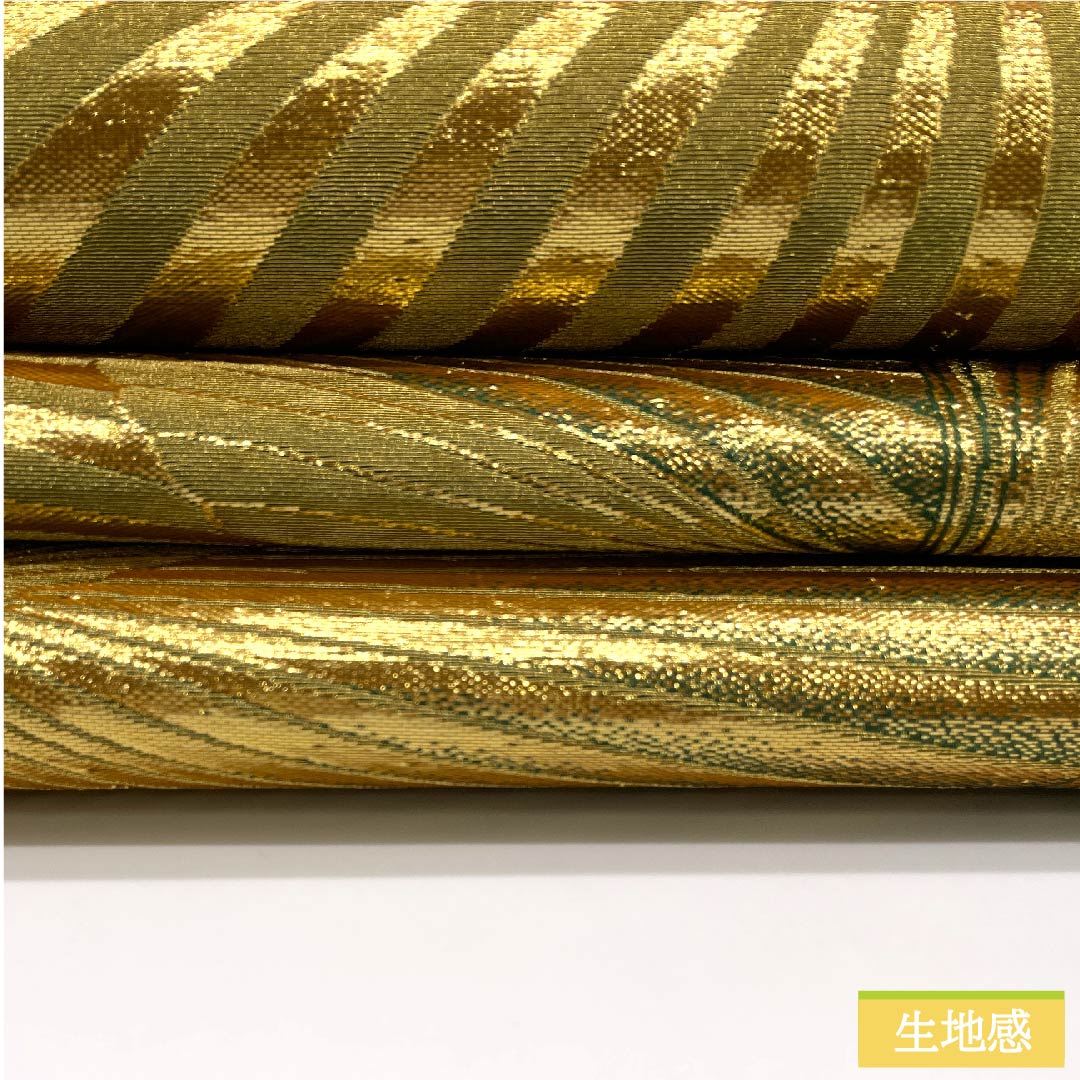 袋帯 正絹 金色（きんいろ） 蝶 リバーシブル 帯丈432cm Sランク 全通 フォーマル 金系 1123011992321