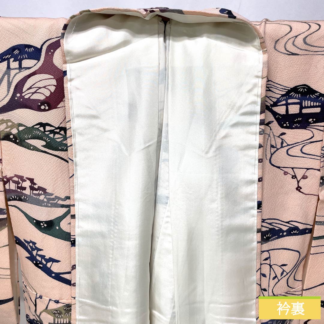 Komon silk S-rank kimono, length 153.5cm, sleeve length 64cm, lined, maiden color (otomeiro), Kyoto Bingata, Chayatsuji, pink, product number 1115007702213