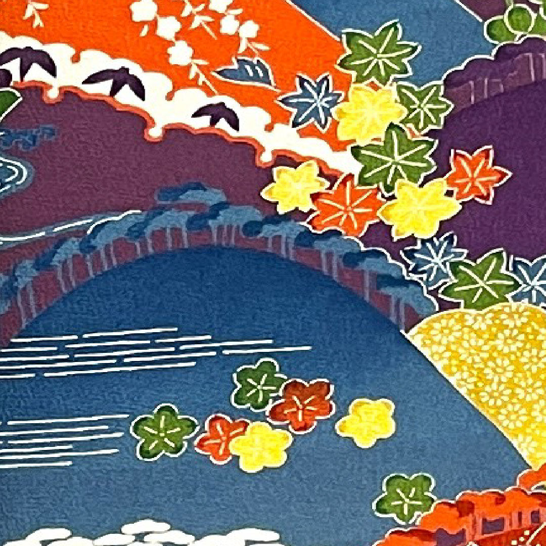 振袖 身丈155cm 裄丈63cm 袷  織葡萄色 型染 遠山 草花模様  正絹 Aランク 紫系 1113000923320