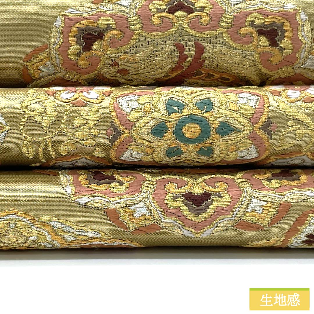 袋帯 正絹 Aランク 華文 留袖用 帯丈444cm 六通 フォーマル 金系 1123015993321