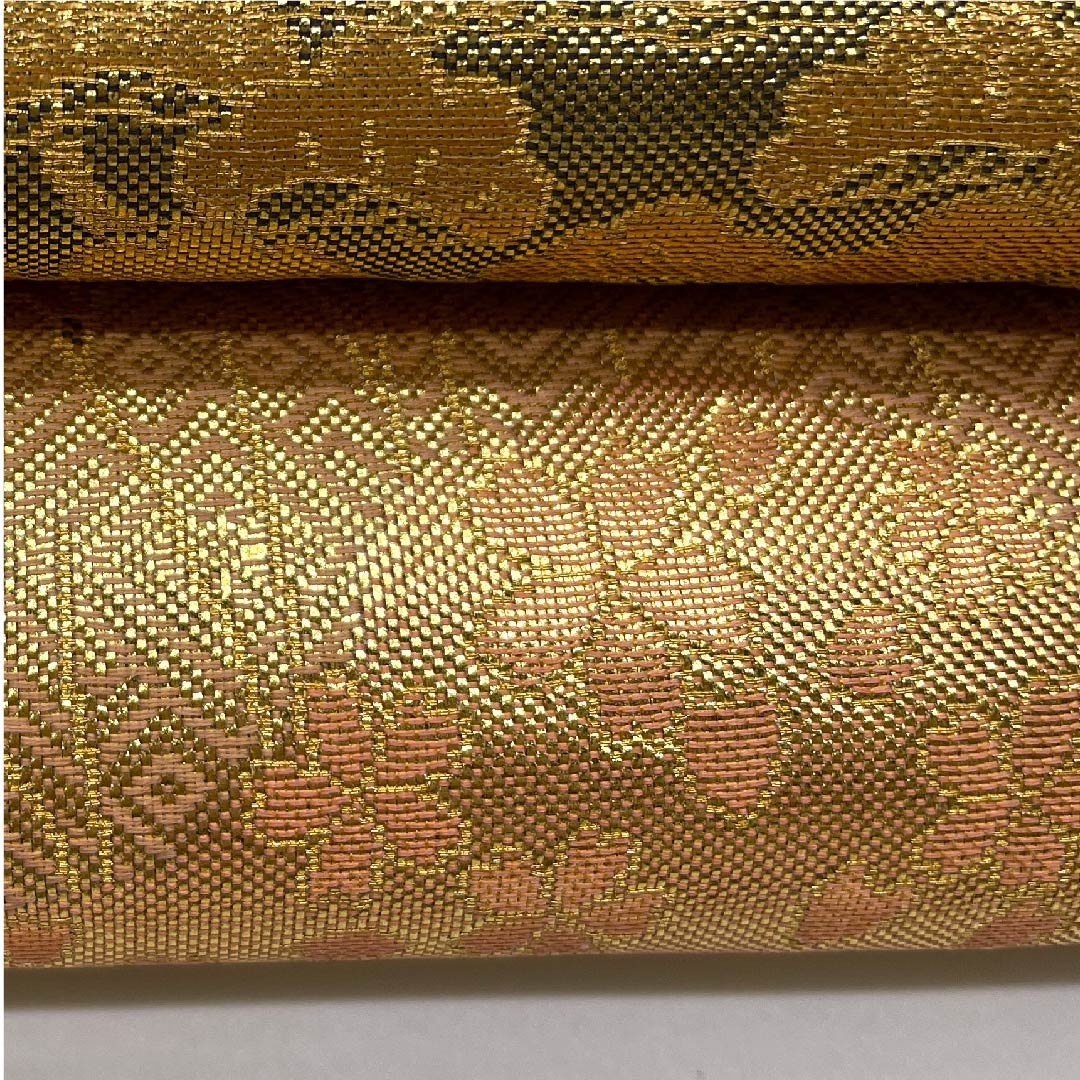 Fukuro Obi Gold Saga Nishiki Cherry Blossom Crane Length 450cm Pure Silk A Rank Six-way Formal Gold 1123006063321