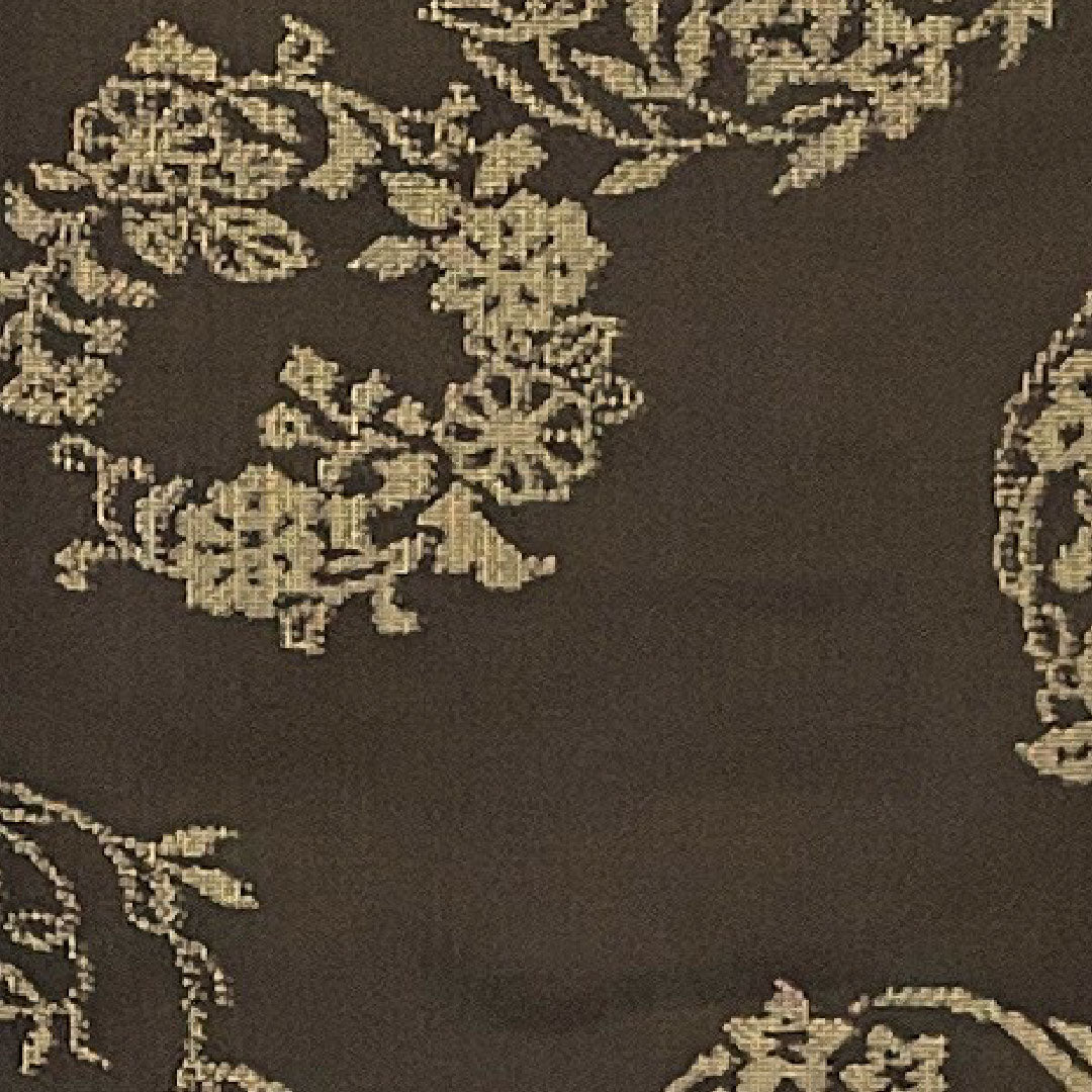 Oshima Tsumugi, Length 158.5cm, Sleeve length 63cm, Warp and weft ikat, Floral pattern, Pure silk, S rank, Awase, Brown, 1116001362314