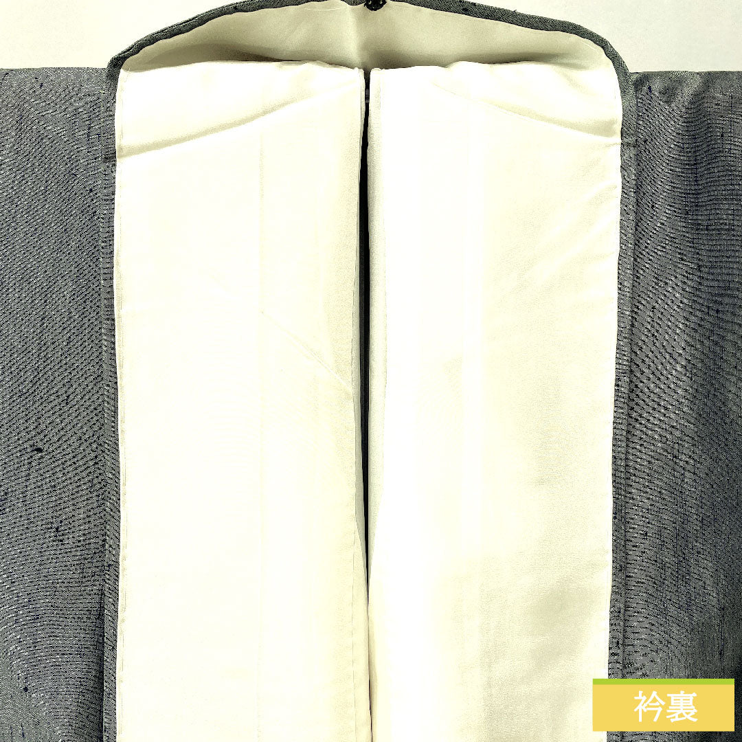 Homongi, pure silk, lined, length 163.5cm, sleeve length 63.5cm, Fukagawa gray, pongee fabric, abstract pattern, S rank, green, 1112005872419