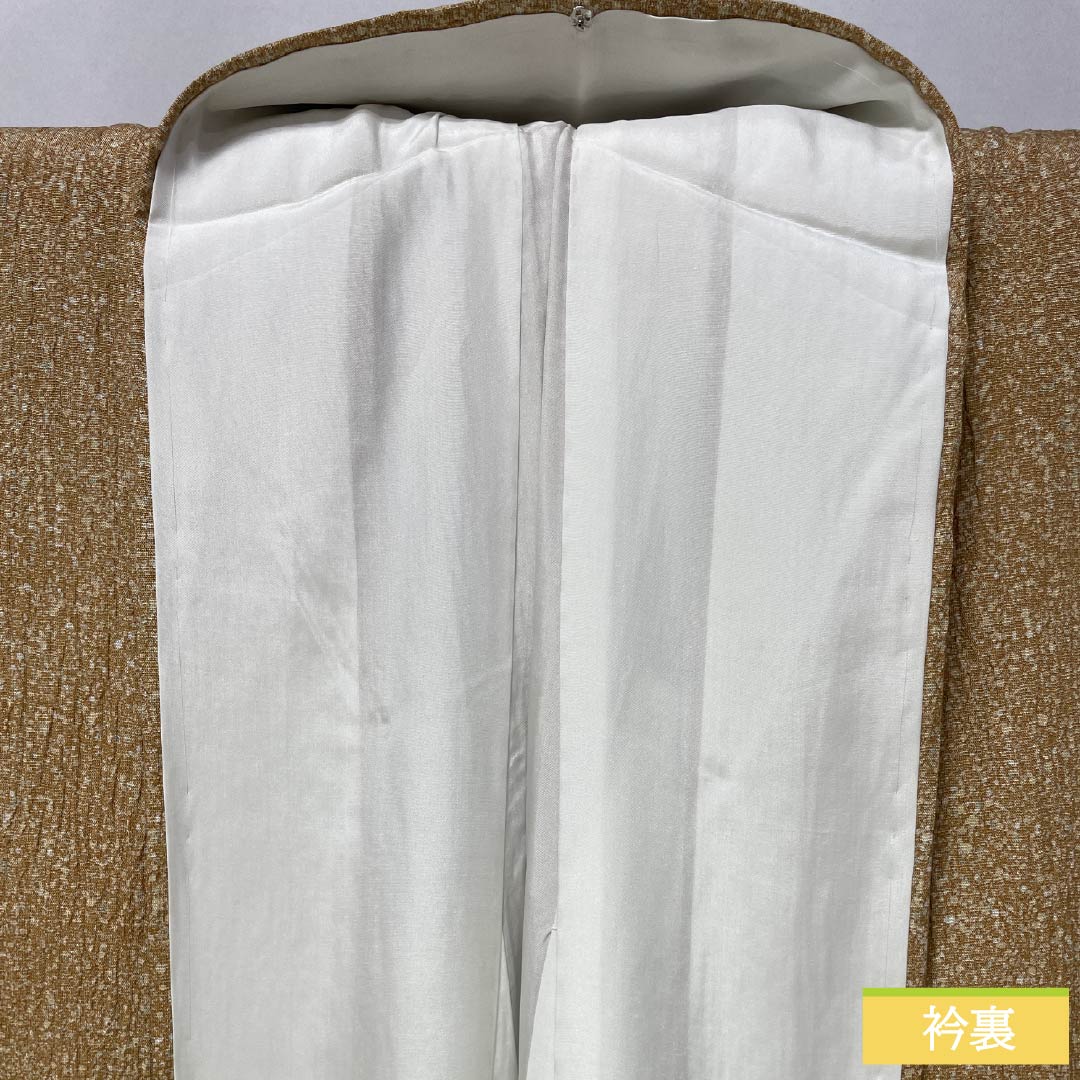 小紋 正絹 身丈158cm 裄丈63.5cm 袷 山吹鼠色（やまぶきねずいろ） タタキ染 Sランク ベージュ系 1115005852325
