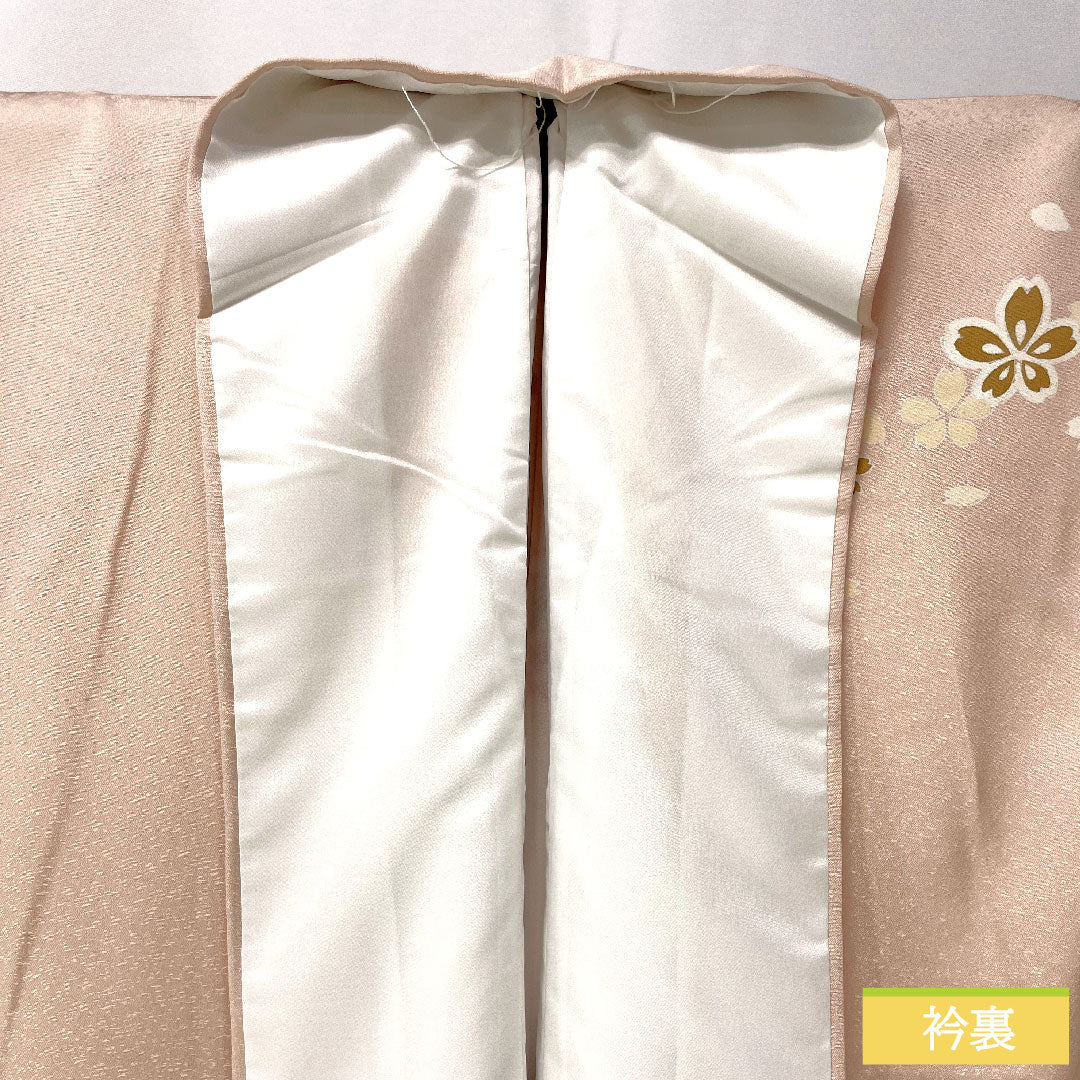 訪問着 正絹 袷 身丈162.5cm 裄丈67.5cm 今様色（いまよういろ） 京友禅 雪輪 桜 Aランク ピンク系 1112005013413