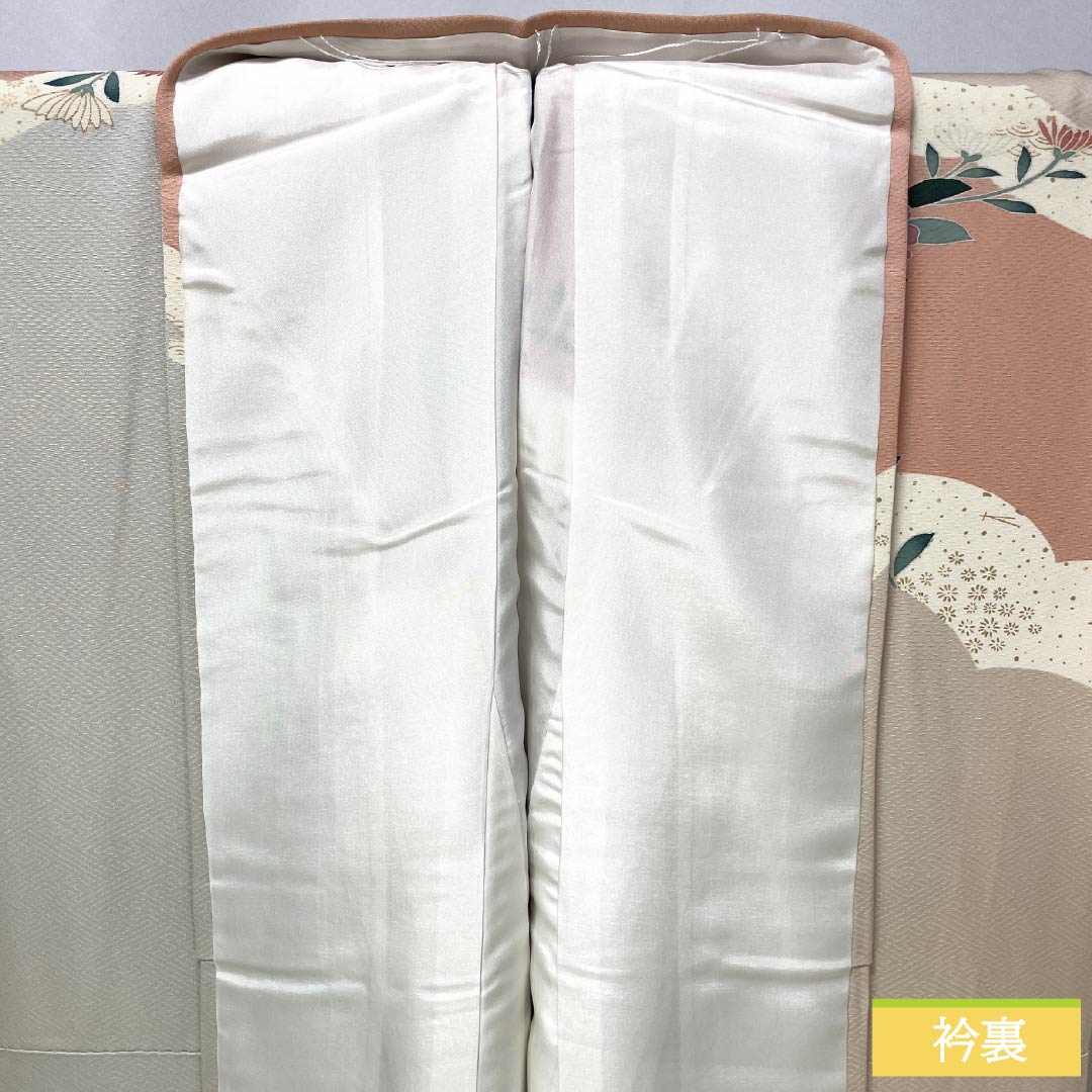 訪問着 正絹 Aランク 袷 身丈159.5cm 裄丈66cm 東雲色（しののめいろ） 京友禅 菊 紗綾形 ピンク系 1112007353313
