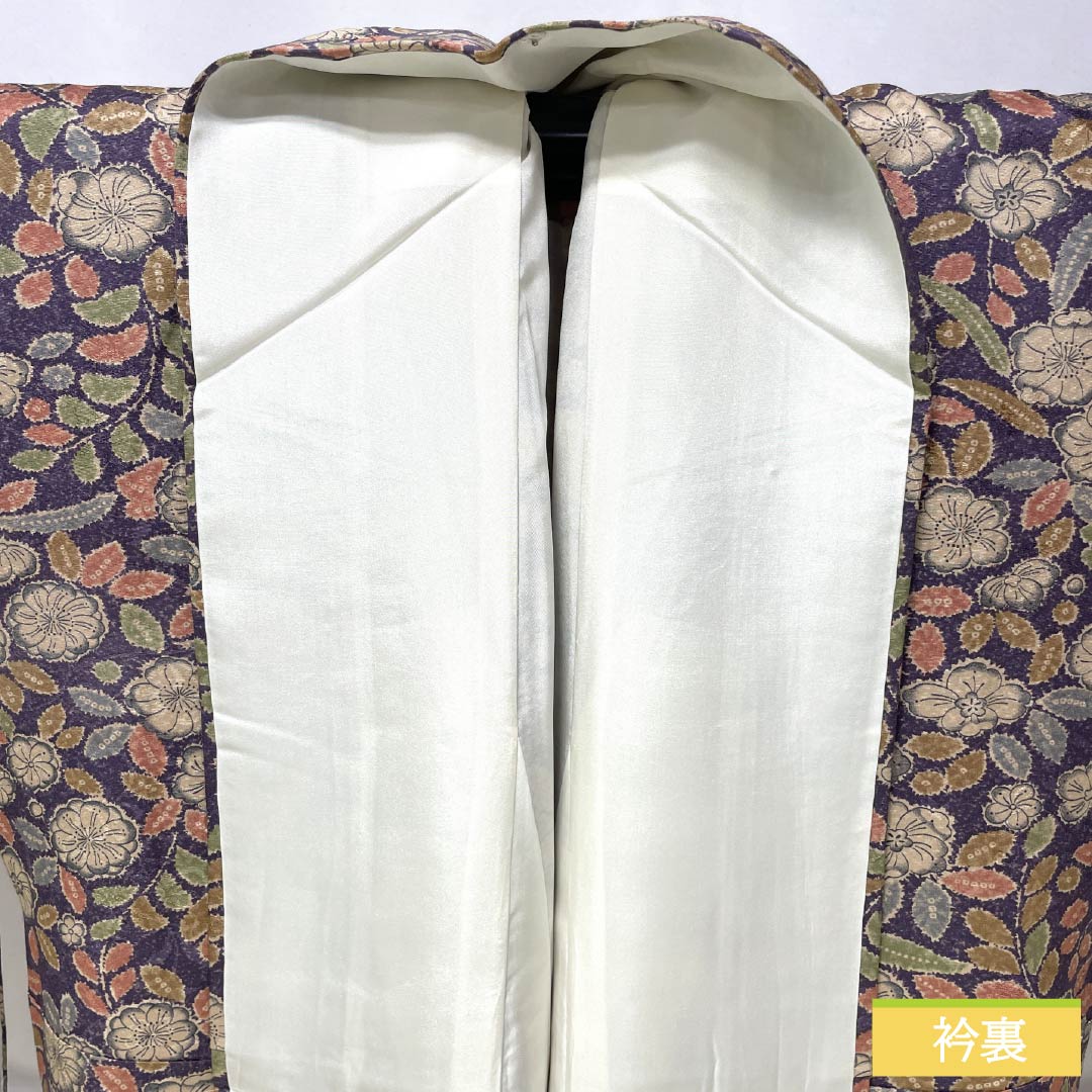 小紋 正絹 Aランク 身丈163cm 裄丈68cm 袷 中紫色（なかのむらさきいろ） 辻ヶ花 紫系 1115007723420
