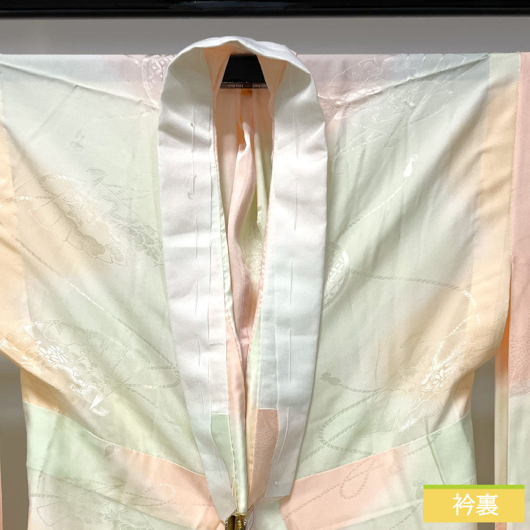 長襦袢 正絹 身丈123.5cm 裄丈64.5cm 単衣  振袖用 ぼかし染  Bランク グラデーション系 1129000604299