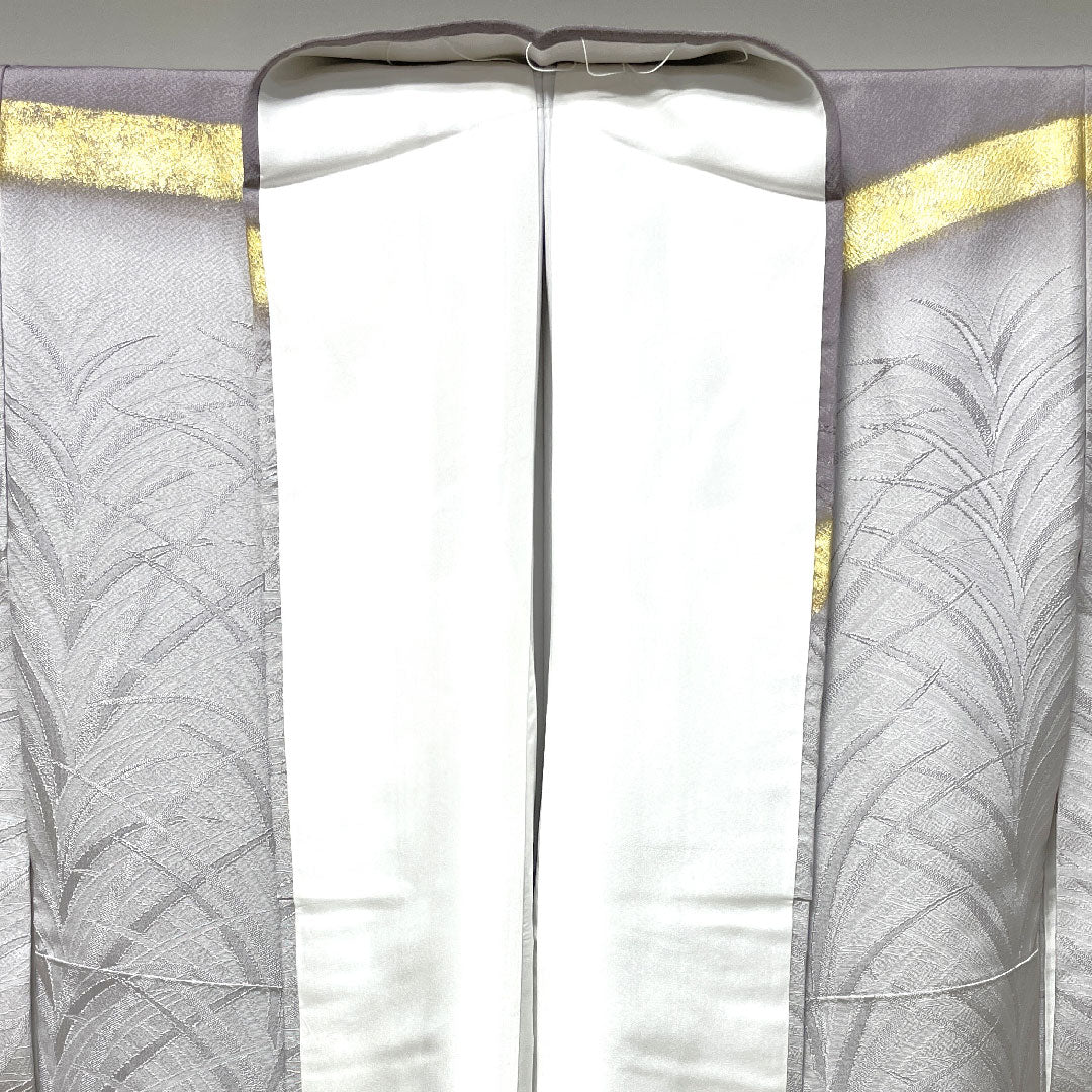 Homongi, pure silk, lined, length 150cm, sleeve length 62cm, Kumoi gray, Daiomatsu, artist's work, with basting thread, unused, S rank, gray, 1112002892122