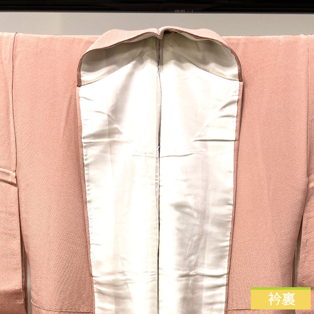 Plain color, pure silk, length 158.5cm, sleeve length 63cm, dawn color, plain color, different hawk feathers, pearl tone finish, lined, S rank, pink, 1114001092313