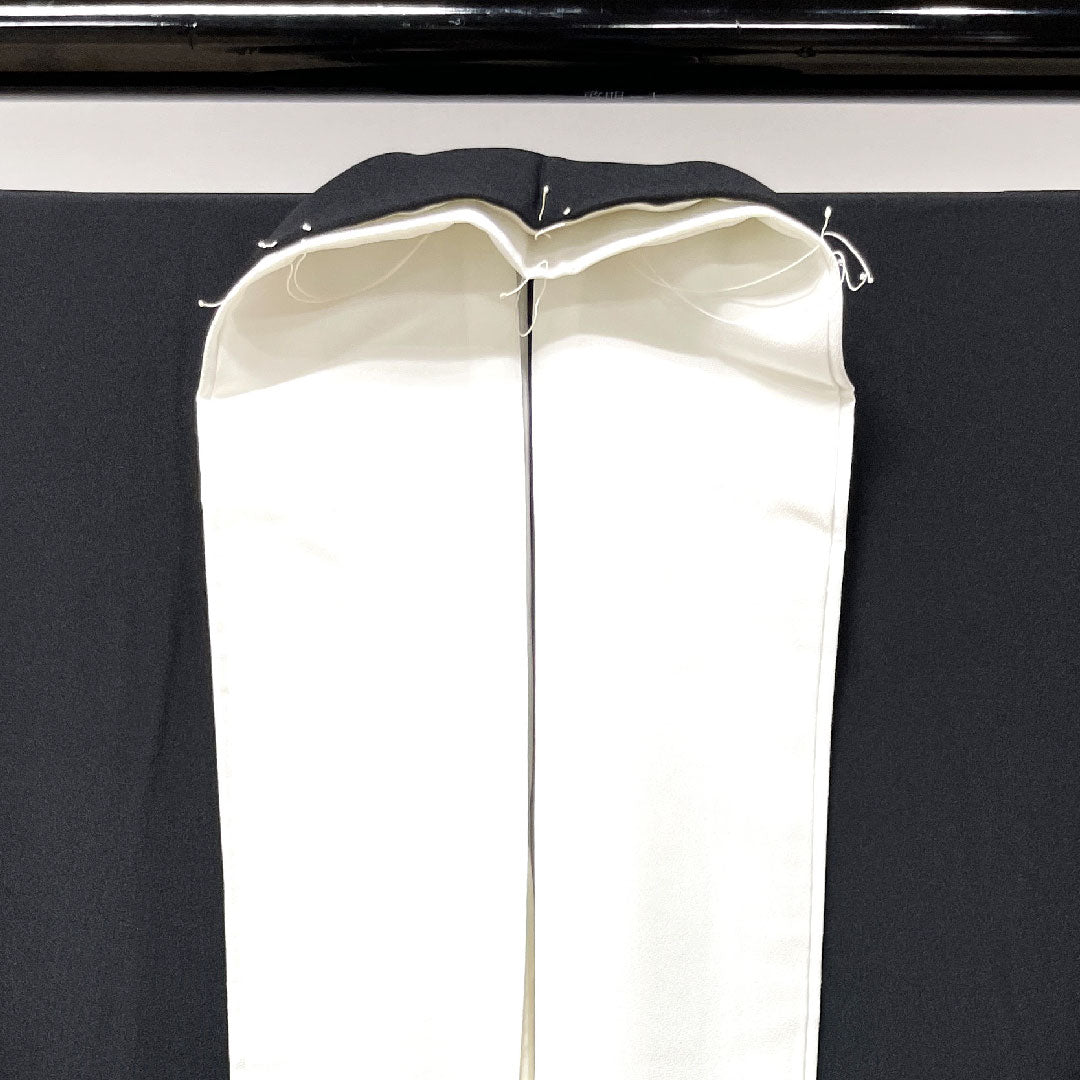 Black Tomesode, Length 154.5cm, Sleeve Length 62cm, Awase, Kyoto Yuzen, Landscape Pattern, Thread Ring and Peeking Mokko, Pure Silk, A Rank, Five Crests, Black, 1111000883210
