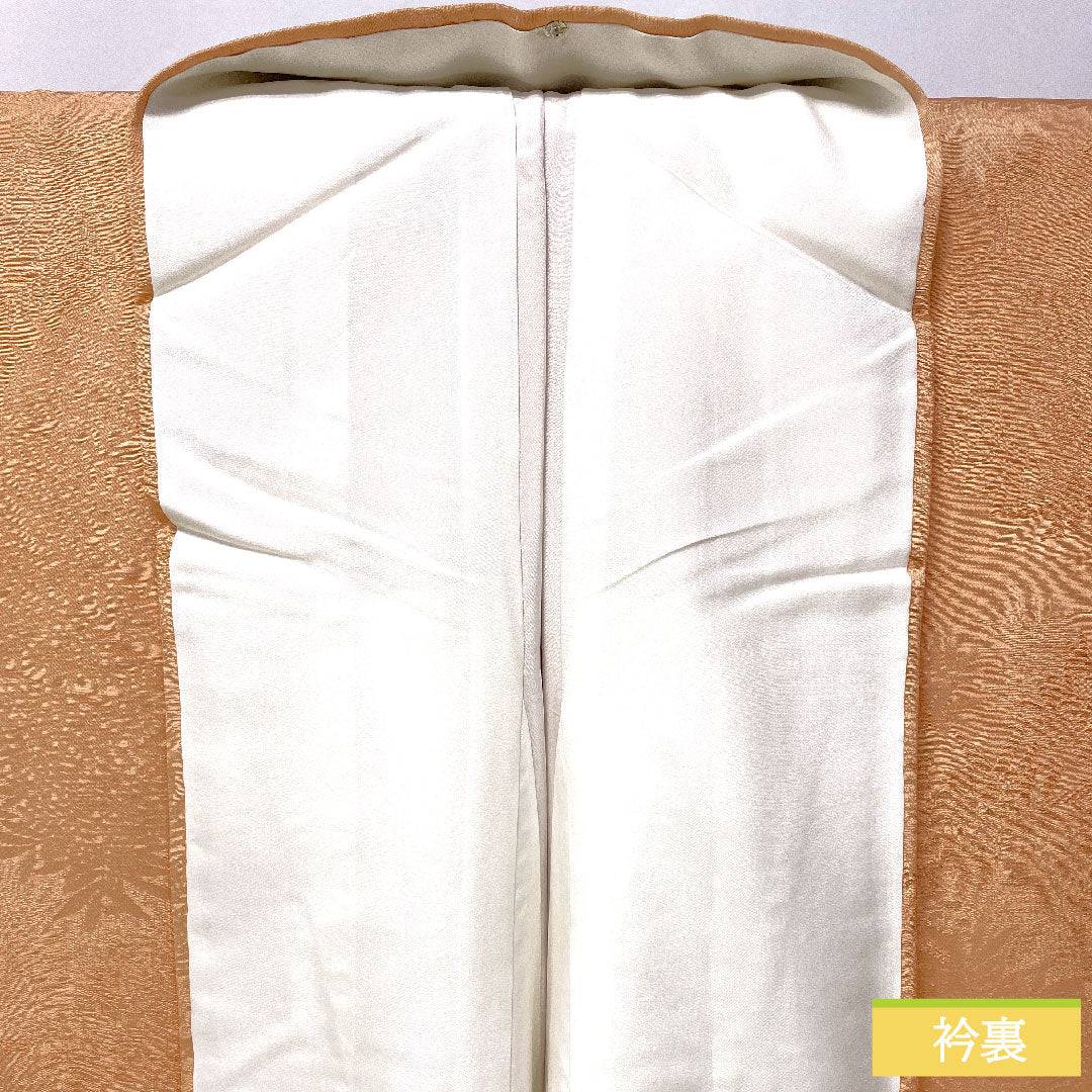 Plain color, pure silk, length 156cm, sleeve length 63.5cm, flesh color, twill, one crest, shadow swallowtail butterfly, lined, S rank, orange, 1114001902326