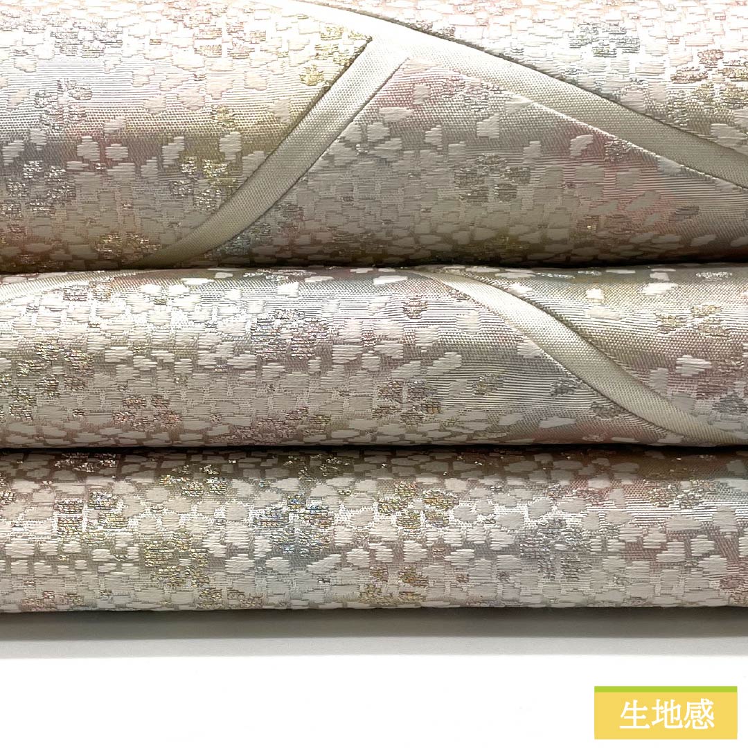 袋帯 正絹 Aランク 小桜 引箔 帯丈440cm 六通 セミフォーマル グラデーション系 1123015213399
