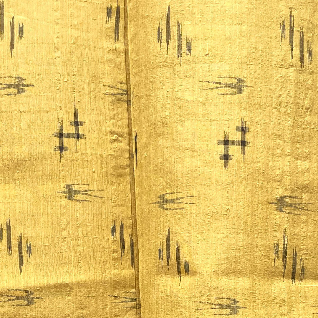 夏物 麻 紬 身丈152cm 裄丈62.5cm 楊梅色（やまももいろ） 琉球模様 絣 夏紬 紗 Sランク ベージュ系 1132001612225