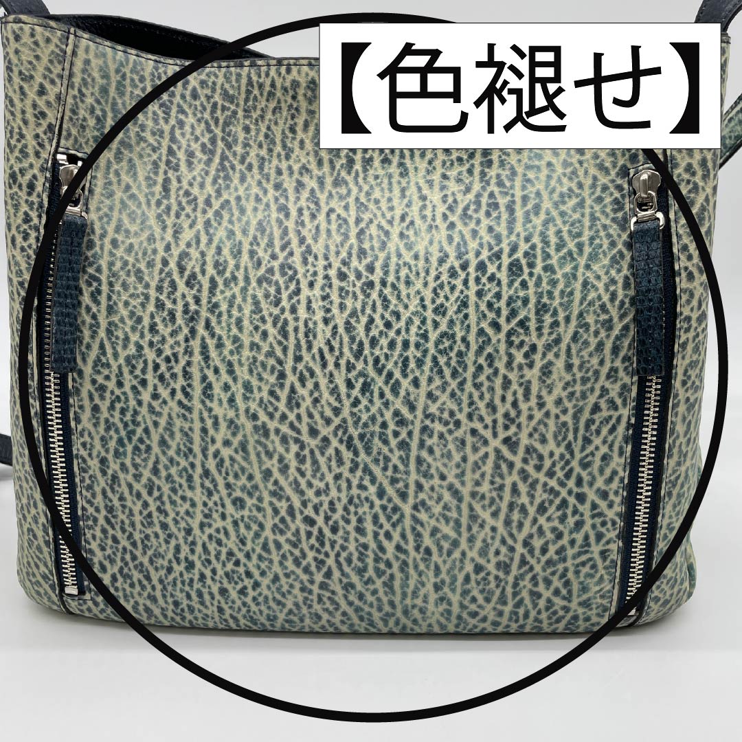 (Like New) Western-style Bag, Seal and Lizard Design, A-Rank, Like New, Seal and Lizard Design Shoulder Bag, Blue, 119700043317