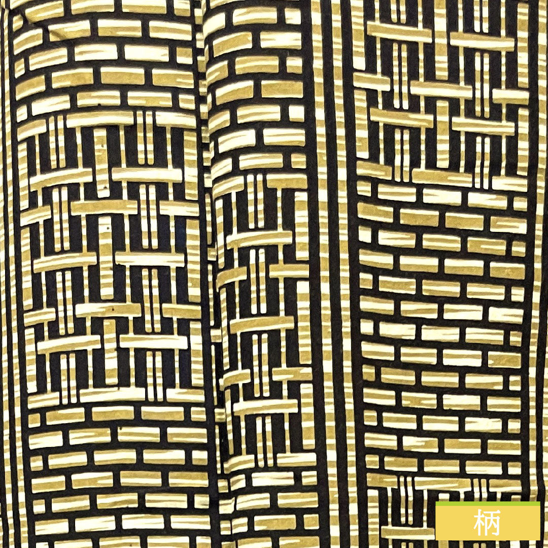 Men's Yukata Cotton, Length 147.5cm, Sleeve-to-shoulder 69cm, S Rank, Unlined, Beige, Tokyo Shiracha (Tokyo white tea color), Geometric pattern, Kansai Yamamoto 1118004942425