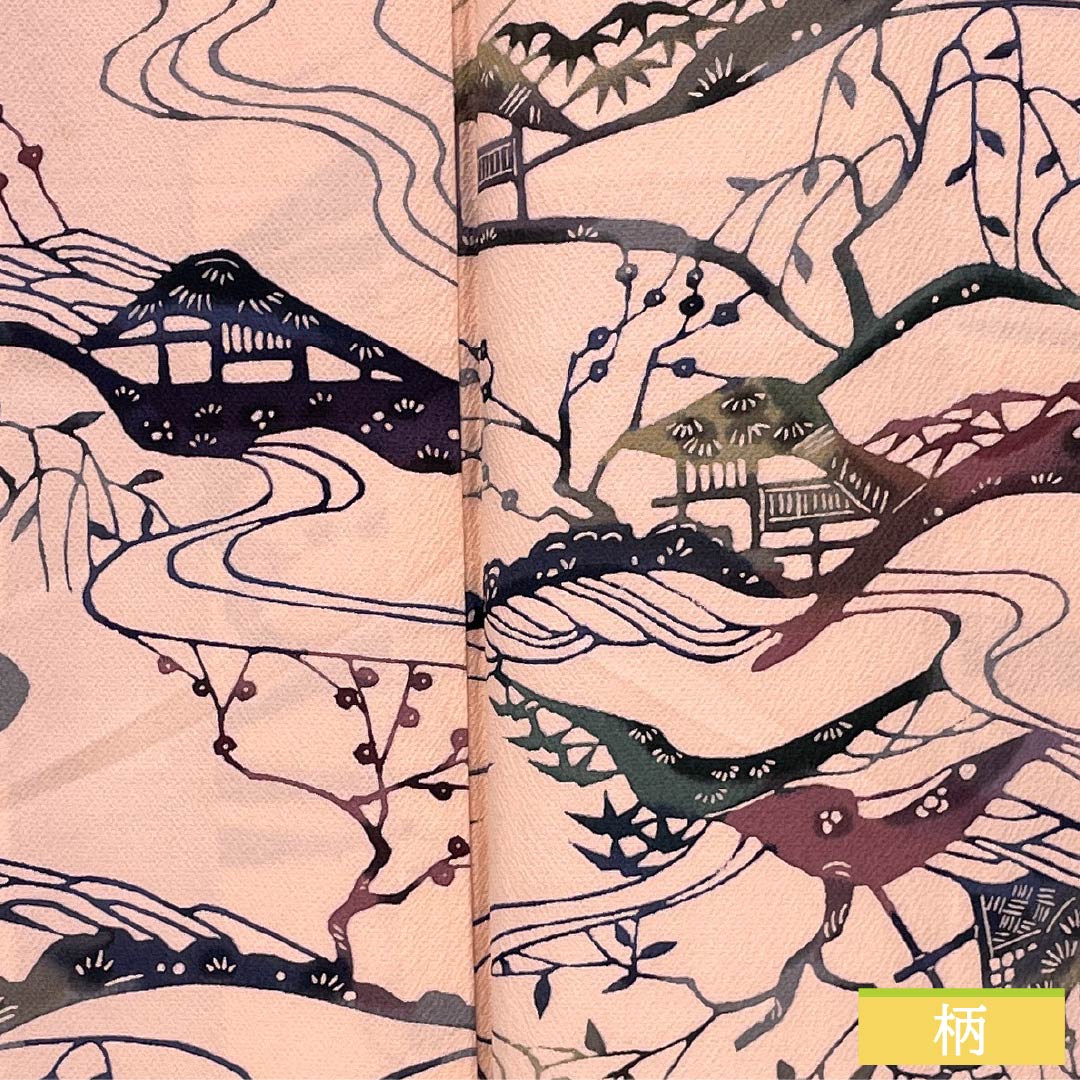 Komon silk S-rank kimono, length 153.5cm, sleeve length 64cm, lined, maiden color (otomeiro), Kyoto Bingata, Chayatsuji, pink, product number 1115007702213