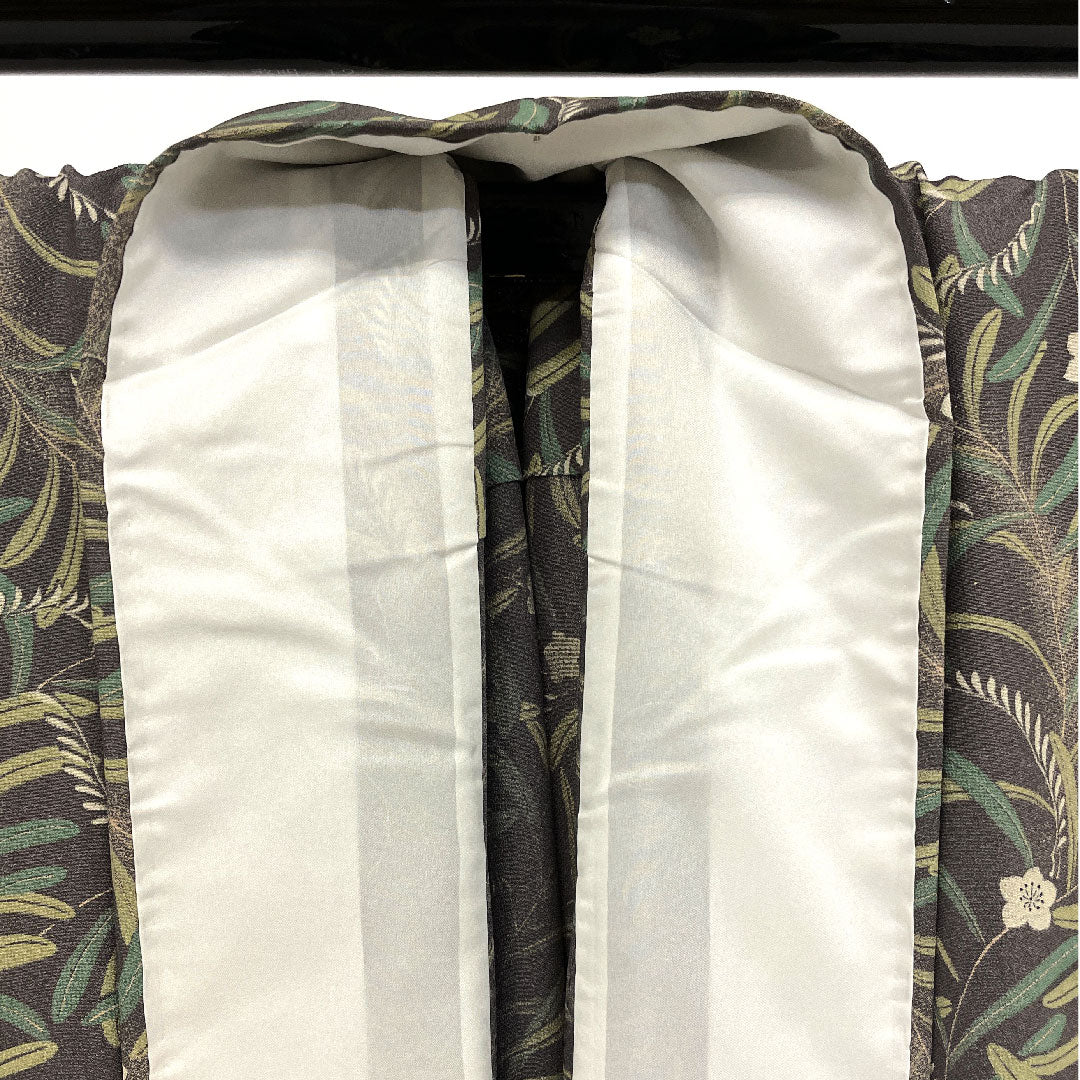 小紋 身丈167cm 裄丈63.5cm 単衣  洗える着物 草花模様  ポリ Sランク グレー系 1115002002522