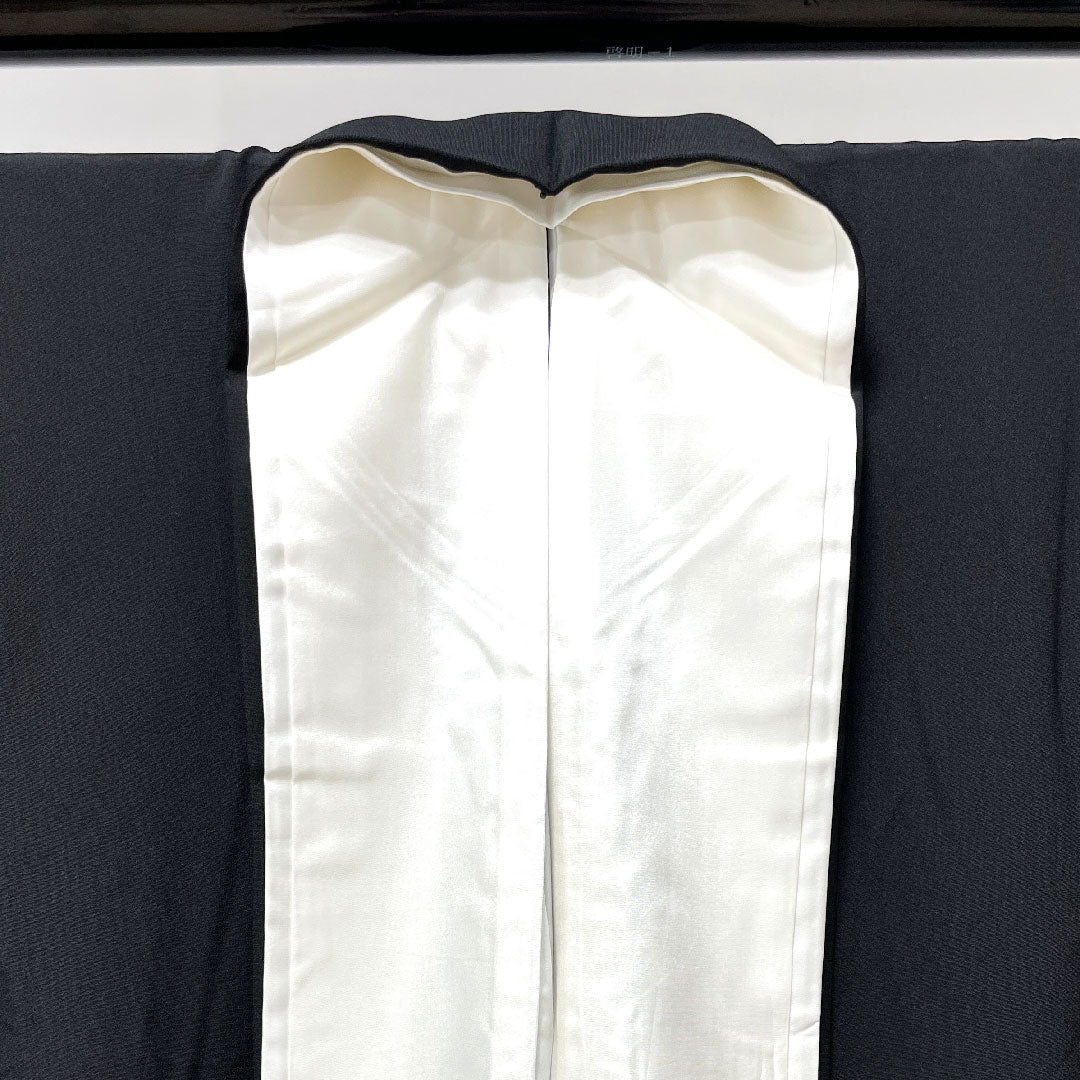 黒留袖 身丈164.5cm 裄丈63cm 袷 京友禅 吉祥文様 九枚笹 正絹 Sランク 五つ紋 黒系 1111000612410