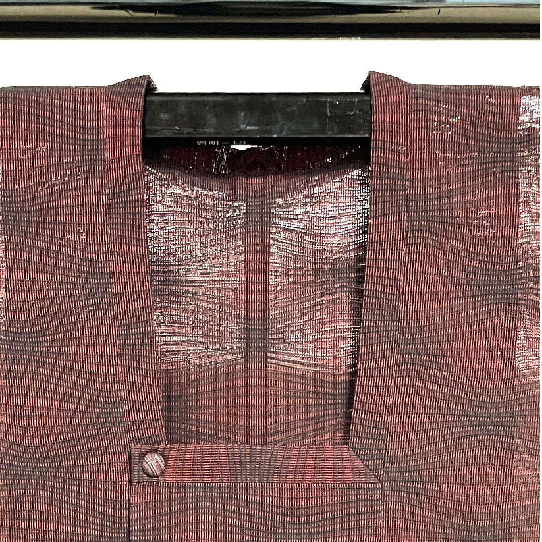 道行コート 身丈83cm 裄丈63cm 抽象模様 正絹 Sランク 紗 赤系 1117000492912