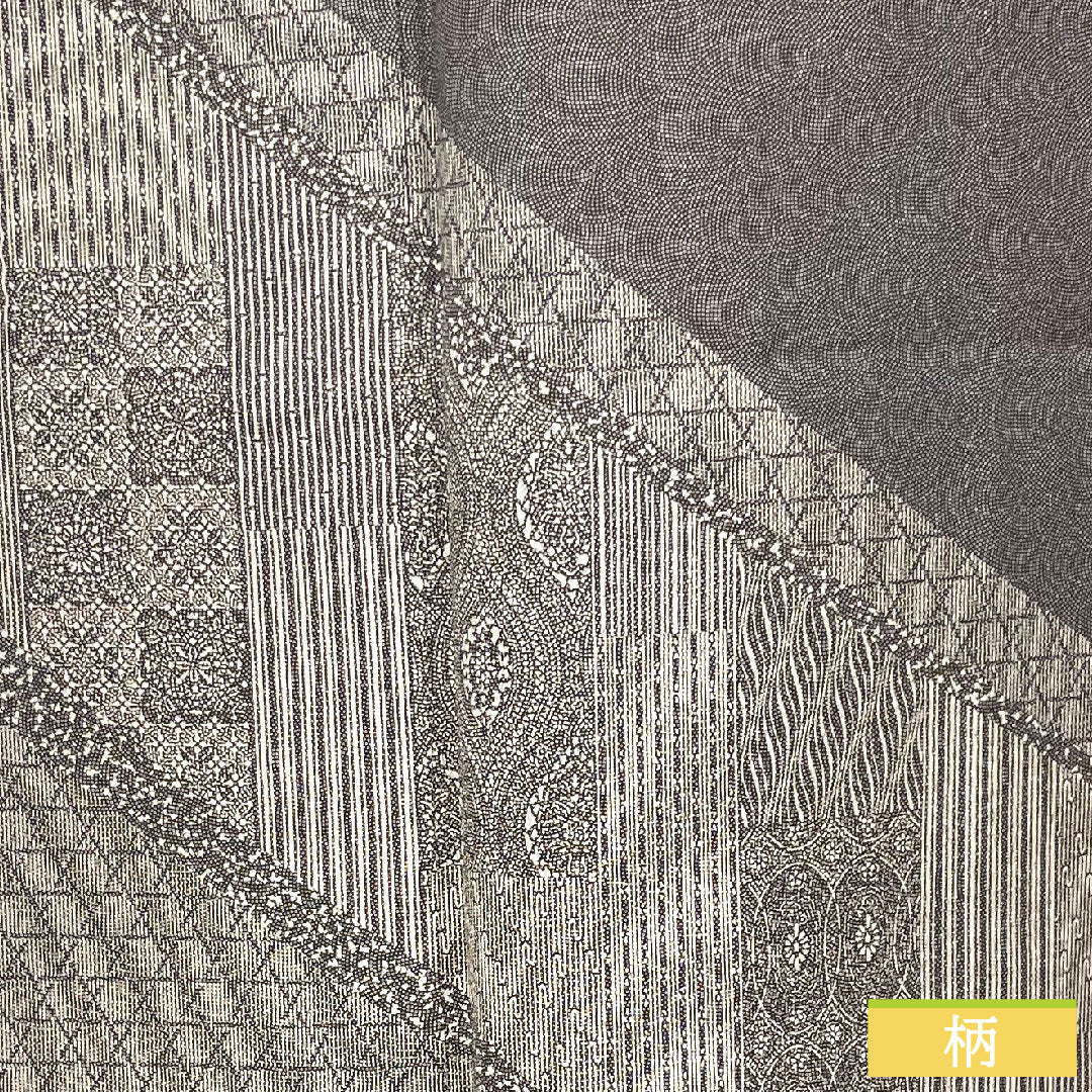 Homongi, pure silk, lined, length 156.5cm, sleeve length 64cm, Edo Komon, shark pattern, S rank, black, 1112004022310