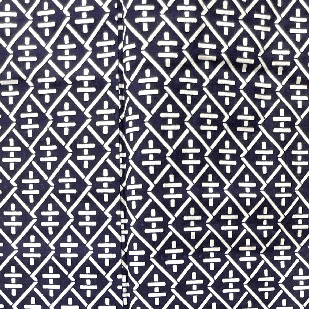 Men's Yukata, Geometric Pattern, Cotton, B Rank, Single Layer, Length 150cm, Sleeve Length 70cm, Navy Blue, 1118001614118