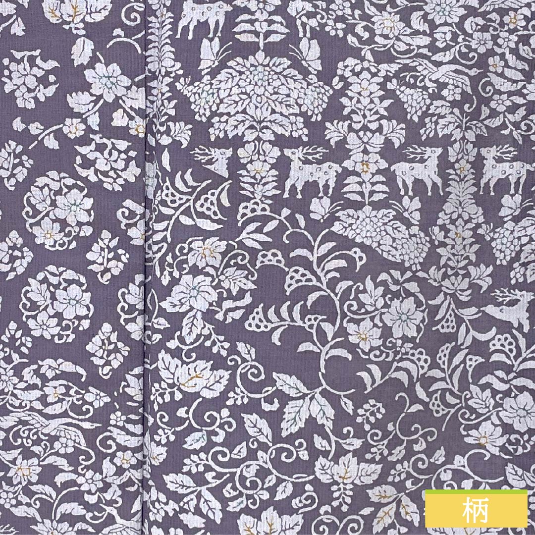 Summer kimono, polyester, small pattern, length 165.5cm, sleeve length 64.5cm, poppy purple, split, chintz pattern, washable kimono, gauze, S rank, purple, 1132002152520